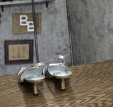 INC International Concepts Slingback Pumps Kitten Heels Silver Crinkle Gray 9.5M