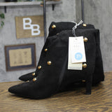 A New Day Womens Justice Boots Faux Suede Studded 94568942 Jet Black 7.5M