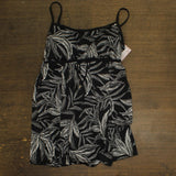 Shape Solver Womens One Piece Encounter Empire Leaf Swim Dress Black Multi 16