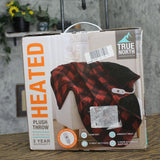 True North Microplush Plaid Heated Electric Throw Blanket Red / Black 50x60