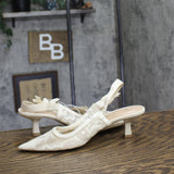 A New Day Womens Milan Slingback Pumps 93708032 Cream Off White 9M