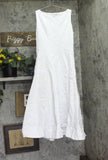 Aqua Womens Paneled V-Neck Midi Dress IDL9634 White S