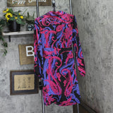 Tahari ASL Womens Printed Faux-Wrap Dress DEM643-T4 Black Cobalt 10
