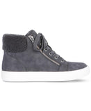 Dv Dolce Vita Womens Anjel Faux-Fur Lace-Up Sneakers Shoes ANJEL Gray 5.5M