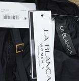La Blanca Island Goddess One-Shoulder Keyhole Tankini Swim Top Black 20W