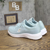 S Sport By Skechers Memory Foam Pull On Running Sneakers Aqua Blue Green 7.5M
