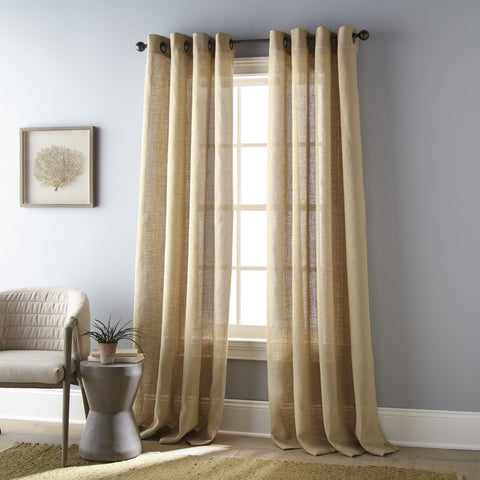 Nanshing Filtering Single Curtain Panel with Grommet Top Tan Brown 54" x 95"