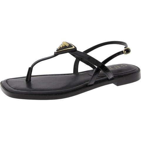 Guess Womens Strap Rainey Flat Sandal GWRAINEY Black 6.5M