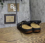 Easy Street Womens Kehlani Wedge Sandal KEHLN Black 9M