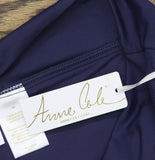 Anne Cole Soft Wide Band Swim Skirt Bikini Bottom MYMB41401 Navy Blue M