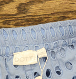Dotti Womens Cotton Openwork Dot Drawstring-Waist Pants 85289 Light Blue M