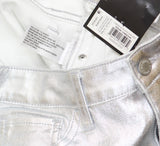 Art Class Girls High-Rise Baggy Metallic Wide Leg Denim Pants Silver Gray 16