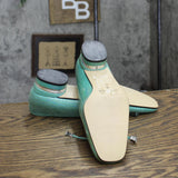 Costablanca Womens Vintage Circular Short Block Heels Aqua Green 6M