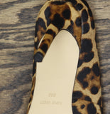 Nine West Tatiana Pump Closed Toe Heels Stiletto High Leopard Raffia Brown 6M