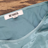 BB Dakota Women s Satin Pajama Loung Shirt Top CM3761W Blue Green M