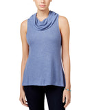 Ultra Flirt Juniors Knit Sleeveless Cowl-Neck Top 3C222MC Blue L