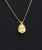 MCYS Womens Fashion Gem Teardrop Pendant Necklace Gold / Yellow 17"