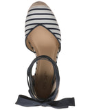On 34th Womens Melindaa Espadrille Wedge Pump Sandals Navy Stripe Blue 8M