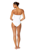 Anne Cole Womens Twist Front Shirred One Piece Swimsuit MYMO00501 White 16