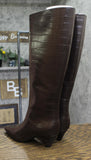 INC International Concepts Mid-Heel Knee High Boots Kitten Heel Brown Croc 6M