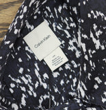 Calvin Klein Womens Woven Belted Button Front Maxi Dress Dark Blue Multi L