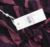 Siena Womens Metallic Side-Twist Long Sleeve Dress SATN1869 Purple Multi 6