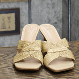 A New Day Women's Tia Mule Heels 89530591 Beige Brown 7M