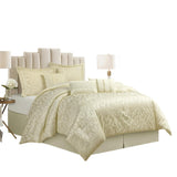 Nanshing 7pc Calioppa Abstract Comforter Set Artemis7-Q-BE Beige Brown Queen