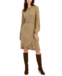 Taylor Dresses Women's Taylor Solid Ribbed Ruffle Bottom Sweater Dress 6713M