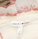 Aqua x Agua Bendita Button Front Floral Embroidered Top IBA29167 Ivory Multi M