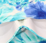 Coco Reef Floral Diamond Wrap Tankini Swim Top Capri Blue / White 12 / 36C