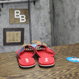 Floopi Women Durable EVA Floral Textured Flip Flops Red Multi 6M