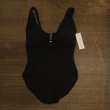 Anne Cole Womens U-Ring Mesh-Inset One-Piece Swimsuit 25MO08601 Black 14