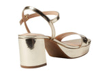 Bandolino Pennie Platform Block Heel Sandals BNPENNIE3 Platino Gold 6M