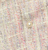 Alfred Dunner Boucle Shimmer Knit Tweed 3/4 Sleeve Jacket Magnolia Pink Multi 2X