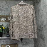 Abercrombie & Fitch A&F Collection Open Front Cardigan Sweater Cheetah Brown 2XS