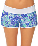 Raisins Aloha Board Foldover Drawstring Swim Shorts White / Blue Multi XL