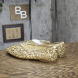 A New Day Womens Sammie Shoes Sequin Ballet Flats 94685489 Gold Yellow 9M