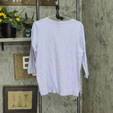 Orvis Ladies Womens 3/4 Sleeve Pima Cotton Tee/Top with Side Slits Purple M