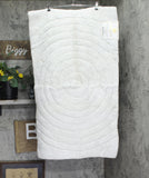 Knightsbridge Plush Cotton Bath Rug with Non-Slip Backing Ivory Off White 24x40