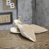 A New Day Womens Milan Slingback Pumps Lace 93708032 Cream Off White 8M