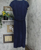 Tahari Asl Womens V-Neck Self-Tie Jumpsuit 2AM527-T2 Navy Blue 16