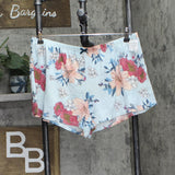 Flora Nikrooz Womens Ribbon Accent Sleep Shorts T90882 Blue Floral L
