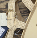 Universal Thread Raffia Adjustable Buckle Platform Heels Natural Tan Brown 10M