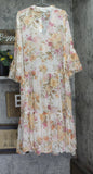 Aqua Womens Flowy Lightweight Floral Ruffle Maxi Dress IDM12134 Yellow / White L