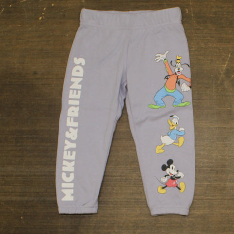 Disney Toddler Pull-On Cartoon Friends Graphic Sweatpants Lavender Purple 2T