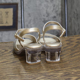 Kenneth Cole Reaction Girls Cinderella Shine Block Heel Sandals Gold Yellow 12