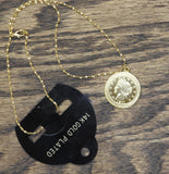 "1901" Liberty Coin Medallion Pendant Necklace Gold Yellow 17.5"