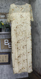 JS Collections Sleeve Sequin Embellished Column Gown Dress Gold Yellow 18