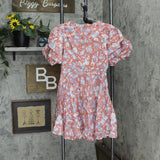 Joie Womens Lucia Dress Tie Front Puff Sleeve Dress Pink Floral Multi 2
